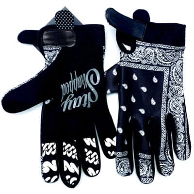 Black Bandana Chain Gang MX Gloves by Brapp Straps