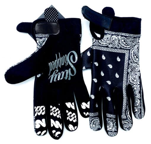 Black Bandana Chain Gang MX Gloves by Brapp Straps